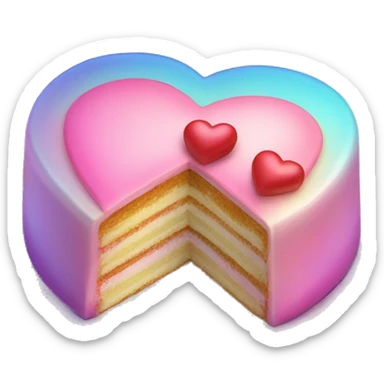 Iridescent heart shaped cake sticker