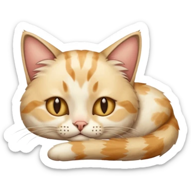 sick cat lying on its back, looking unwell sticker