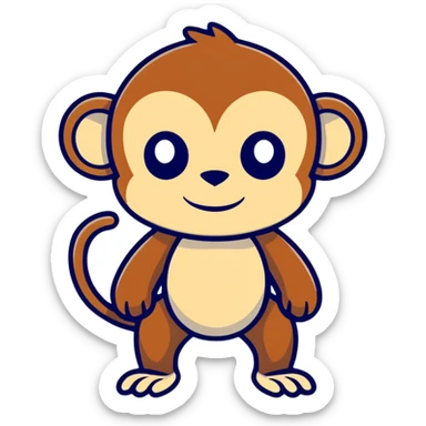 Animated monkey sticker