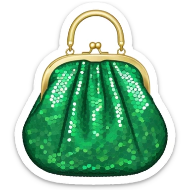 green sequin purse sticker