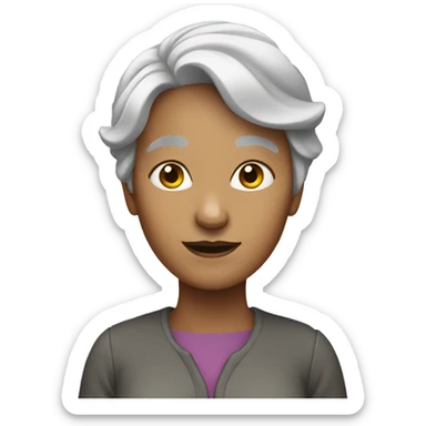grey hair lady full body sticker