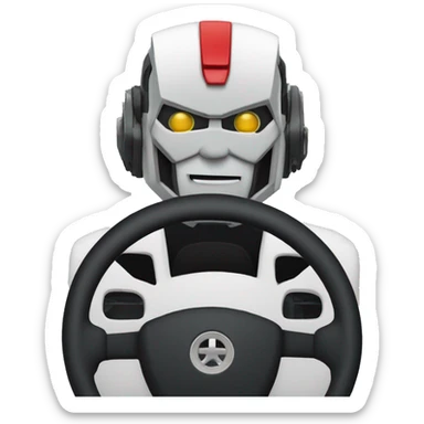 Transformer driving behind the steering wheel  sticker