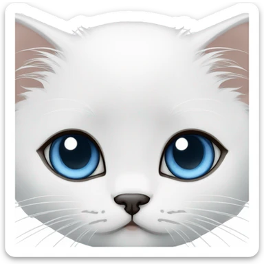 White persian doll face kitten with one brown eye and one blue eye sticker