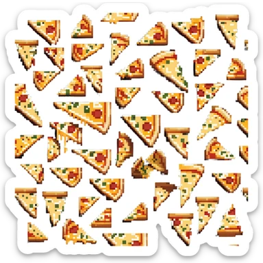 pizza slice with cheese stretching sticker