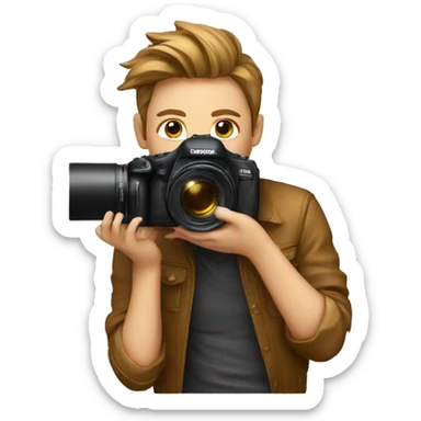 Photographe en shooting avec top modèle  sticker