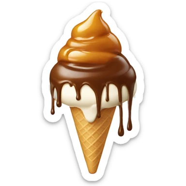 Ice cream with caramel drizzle  sticker