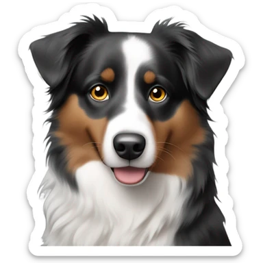Australian shepherd black right eye and white left eye sticker