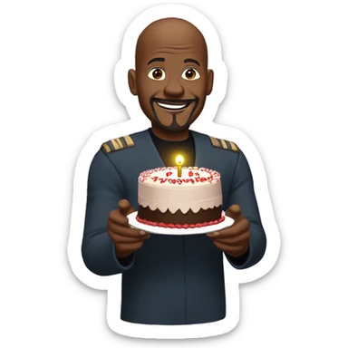 Sisko with birthday cake  sticker