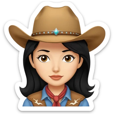 Cowgirl with black hair sticker