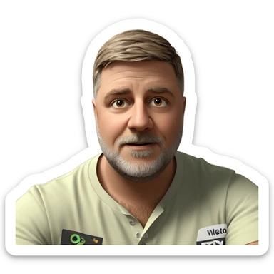 indoor male portrait with beard sticker