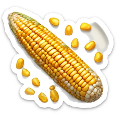 broiled whole corn with deliciously toasted kernels sitting on a plate sticker