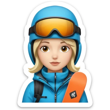 Girl snowboarder sticker