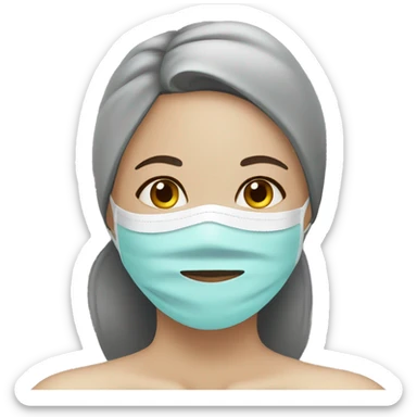 spa girl with face mask sticker