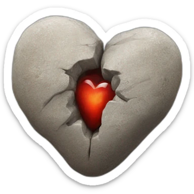 Realistic heart rock sticker