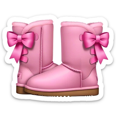 Pink Ugg boots with pink bows sticker