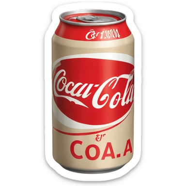 Coca cola in a beige can sticker