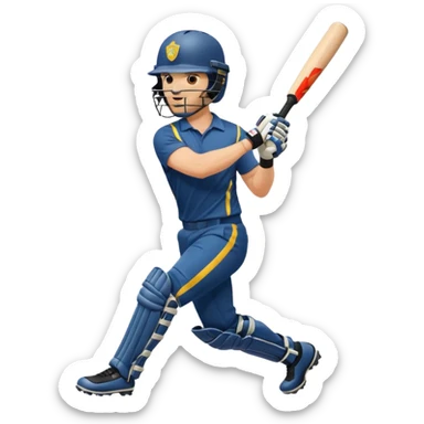 Batsmen playing a front foot shot sticker