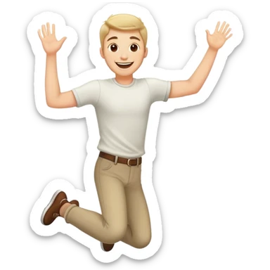 A guy that’s jumps up and are lucky and happy  sticker