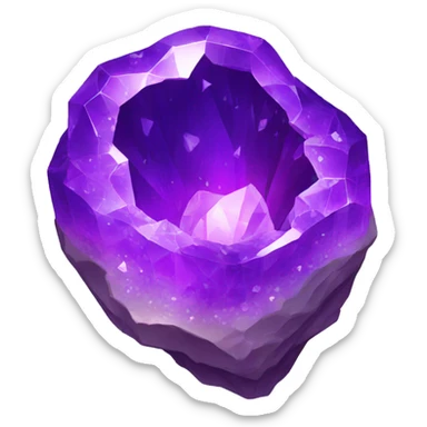 Round Purple crystal-rock-geode sticker