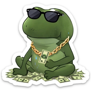 bufo money rain sticker