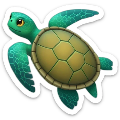 plastic sea turtle sticker