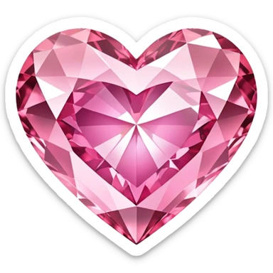 Pink diamond heart  sticker