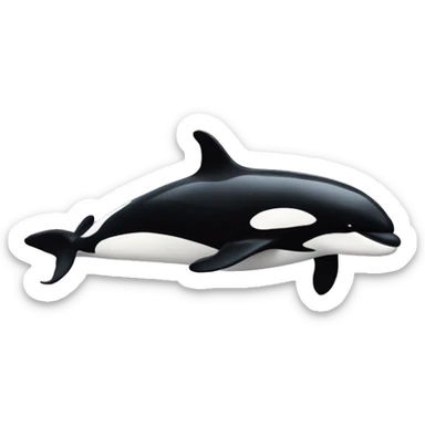 killer whale with girl top sticker