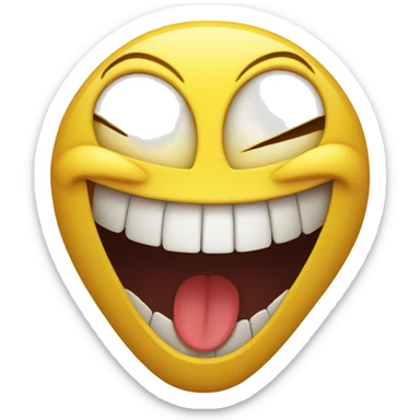 Evil laugh yellow face sticker