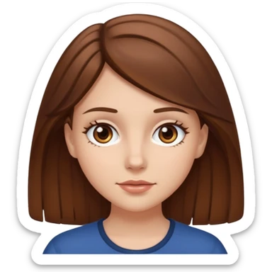 chica blanca con cabello y ojos cafes sticker