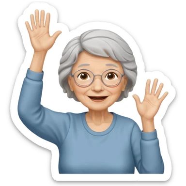 Old lady hands up raise the roof dancing  like she doesn’t care  sticker