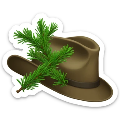 Fir branch on a hunters hat sticker