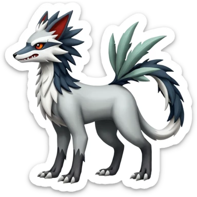 SalandiNoivern-Mightyena-Silvally-Fakémon-hybrid-creature (full body)  sticker