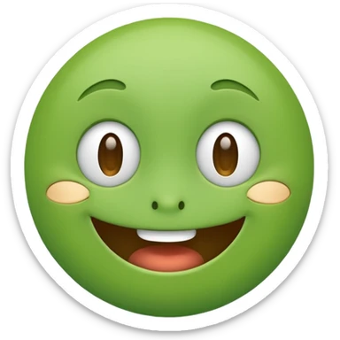happy face emoji  Green colored sticker