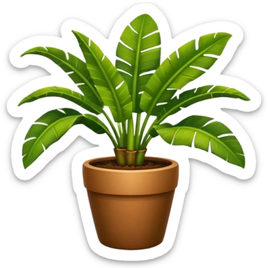 Potted plant, the potted plant contains banana leaves sticker
