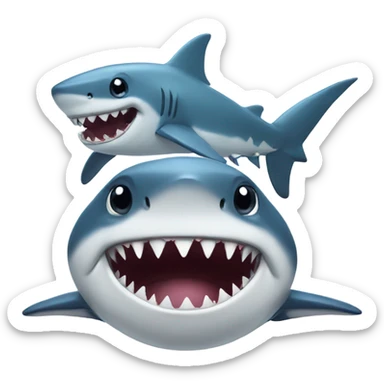 Shark and baby shark sticker