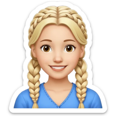 white girl, full braided blonde hair, side cornrows sticker