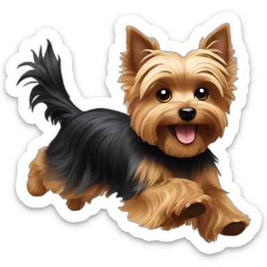 running so fast Yorkshire Terrier sticker