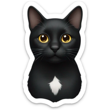 Black cat with white nose sticker