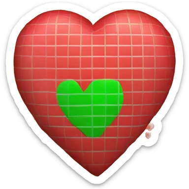 Un coeur à carreaux rouge et vert mélngé sticker