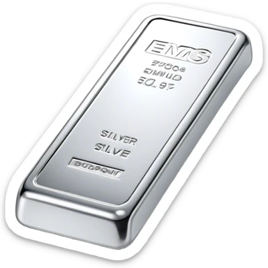 Cinematic Realistic Silver Bar, Cool and gleaming, with smooth, polished silver surfaces reflecting the light in soft, pristine highlights. The elegant shine of the metal exudes sophistication and timeless class. Soft glowing outline, capturing the essence of refined luxury and understated elegance in polished silver. sticker