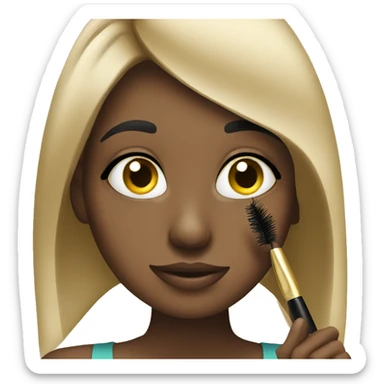 girl applying mascara sticker