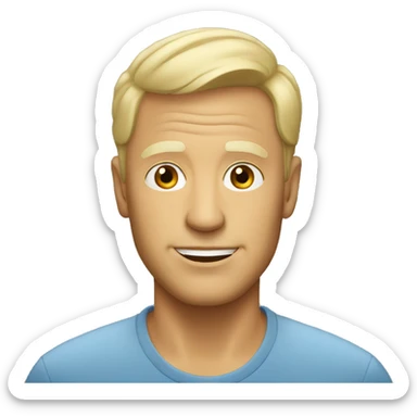 Older blonde guy with short hair sticker