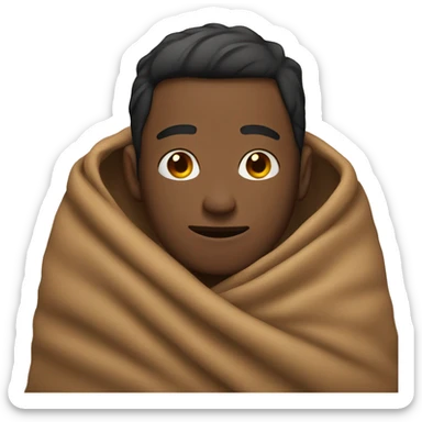 Guy in a brown blanket sticker
