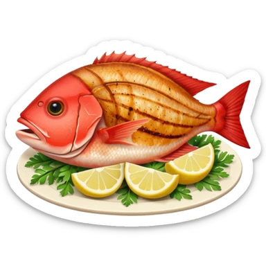 red snapper fish dinner sticker