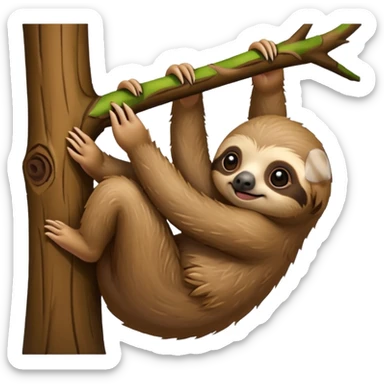 baby sloth on the tree sticker