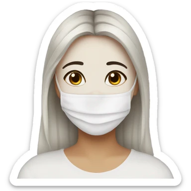 aesthetic girl with a facial mask on  sticker