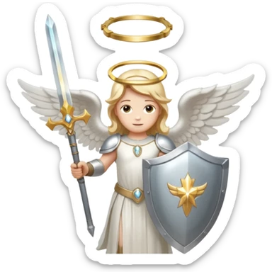 - 🛡️ Shield – symbolizing protection
- ⚔️ Sword – representing spiritual warfare
- 👼 Angel – the heavenly messenger
- ✨ Sparkles – highlighting his glory. Keep it simpled with elegance  sticker