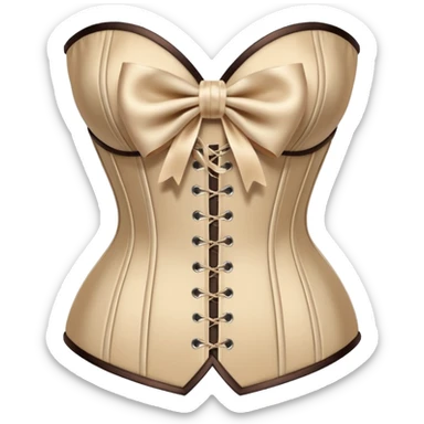 beige corset with bow sticker