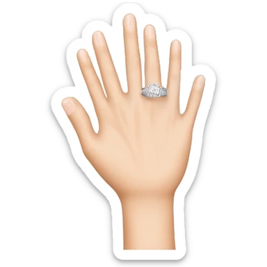 Hand with wedding ring sticker