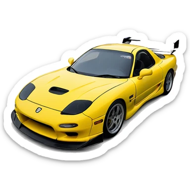competition yellow mica rx7 fd sticker